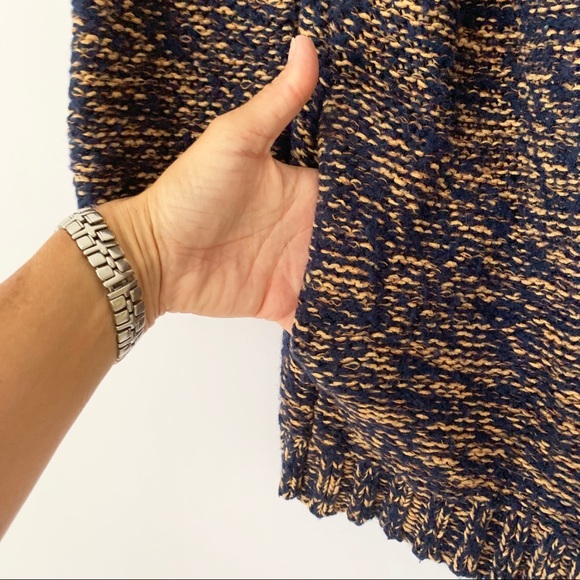 Anthro Sparrow Marled Peat Open Cardigan Blue/Tan - Picture 3 of 7